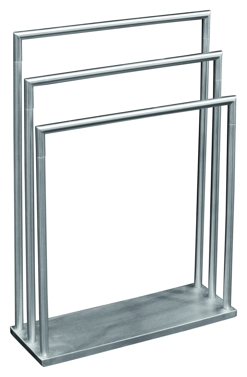 Zurbrüggen Handtuchständer WALDI Moderner Handtuchständer aus Metall mit drei Stangen, seitliche Perspektive