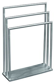 Moderner Handtuchständer aus Metall mit drei Stangen, seitliche Perspektive