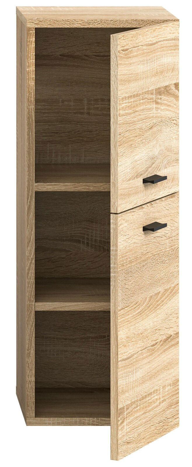 Holz-Badschrank mit zwei offenen Türen, Frontansicht