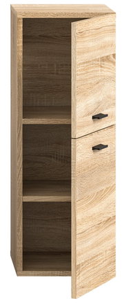 Holz-Badschrank mit zwei offenen Türen, Frontansicht