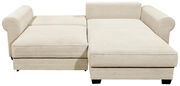 Beige Ecksofa mit geripptem Stoffbezug, Vorderansicht