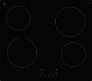 Schwarzes Glaskeramik-Kochfeld mit vier Kochzonen, Draufsicht