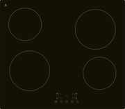 Schwarzes Glaskeramik-Kochfeld mit vier Kochzonen, Draufsicht