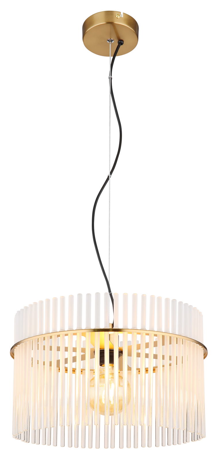 Globo Lighting Hängeleuchte GORLEY Hängeleuchte GORLEY in goldener und weißer Optik, seitliche Perspektive