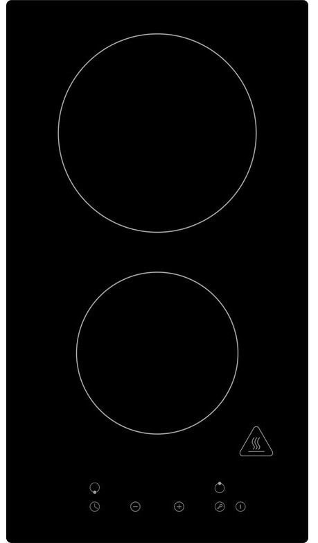 Kochfeld mit zwei Kochzonen, Draufsicht