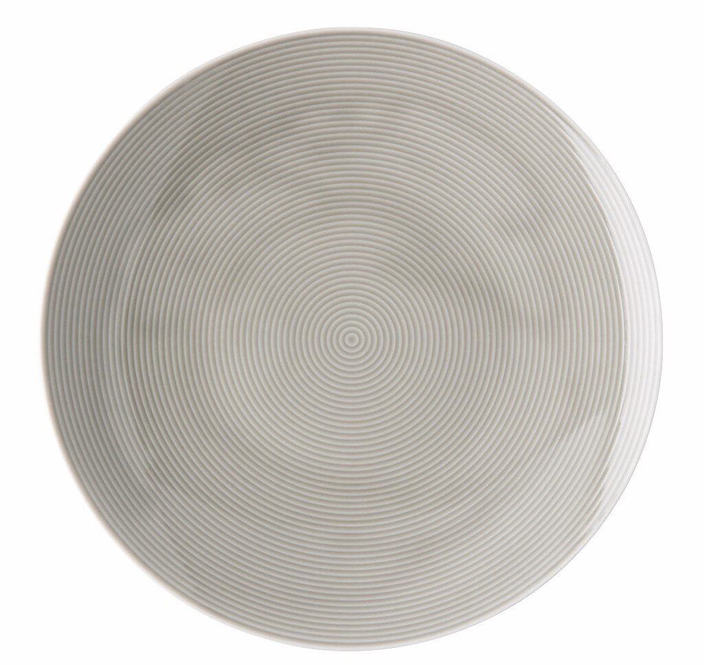 Thomas Frühstücksteller LOFT COLOUR Grauer Frühstücksteller mit feinen konzentrischen Kreisen, Draufsicht
