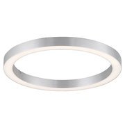 Moderne runde Deckenleuchte aus Metall in seitlicher Perspektive