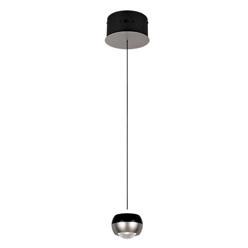 Moderne Pendelleuchte mit kugelförmigem Lampenschirm, Ansicht von vorne