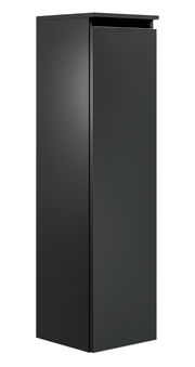 Schwarzer, moderner Badezimmerschrank in Frontalansicht