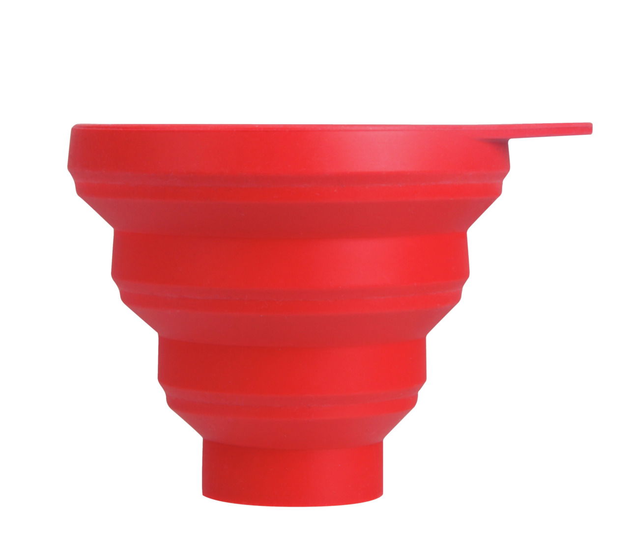 Roter Silikon-Einmachtrichter Flexxi, seitliche Ansicht
