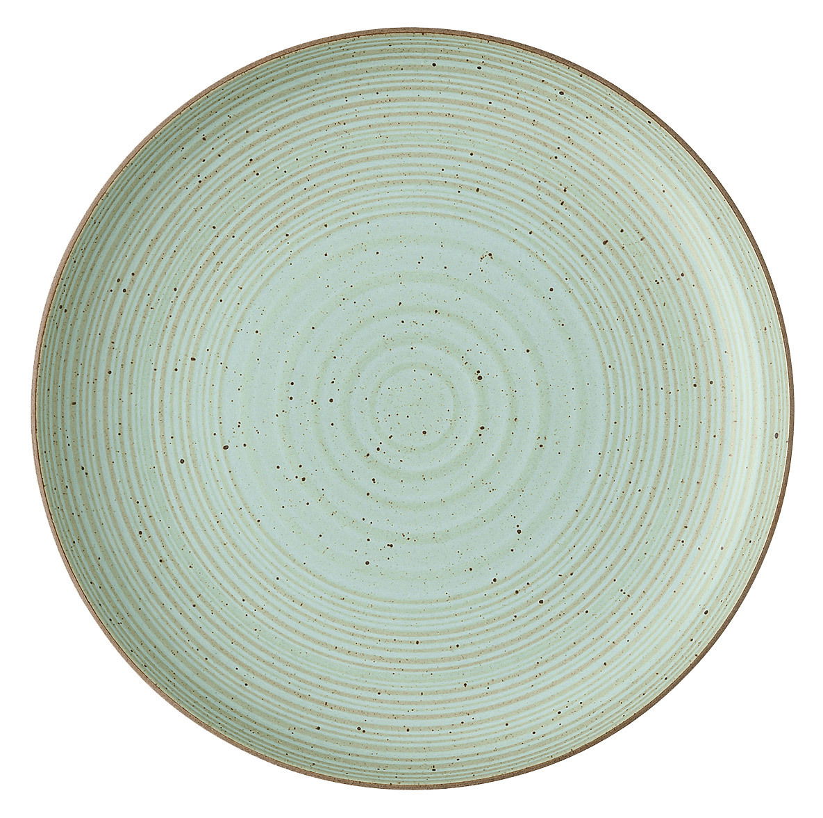 Thomas Speiseteller NATURE Grüner Speiseteller mit konzentrischen Kreisen und gesprenkeltem Muster, Draufsicht