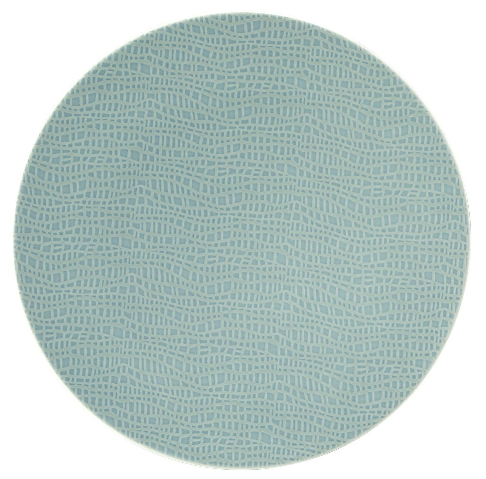 Frühstücksteller 22,5 cm mit blauem, strukturiertem Muster, Draufsicht