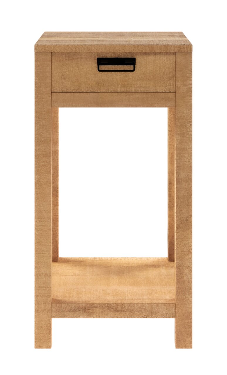 Holz-Blumensäule mit Schublade, frontal betrachtet