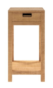 Holz-Blumensäule mit Schublade, frontal betrachtet