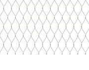 LED Lichternetz in Frontalansicht mit warmweißen Lichtern auf weißem Hintergrund