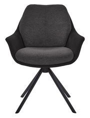 Moderner Armlehnstuhl in Schwarz und Grau, Vorderansicht