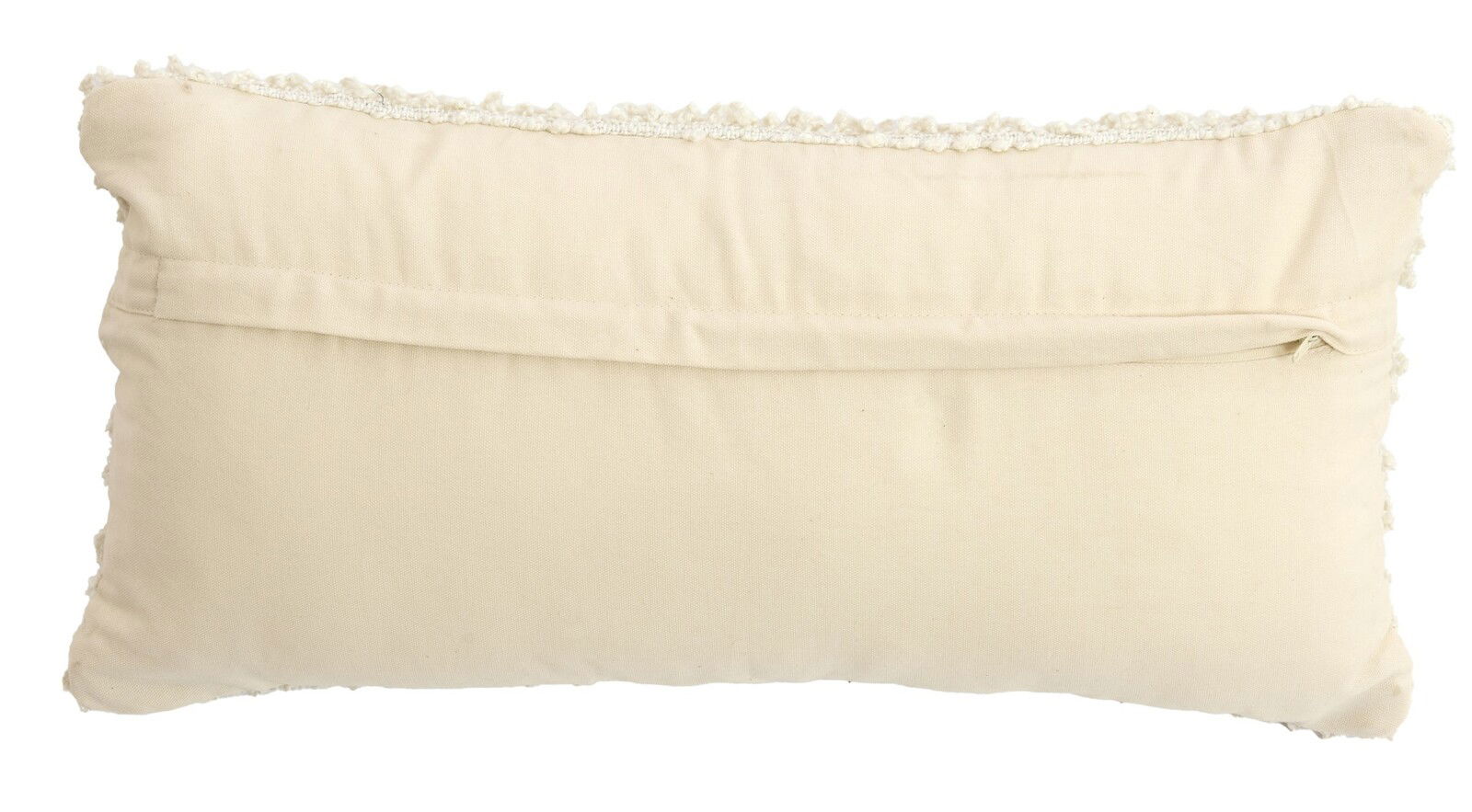 Light&Living Kissen MAGLIE Rückansicht eines rechteckigen, beigen Kissens mit dekorativer Kante.