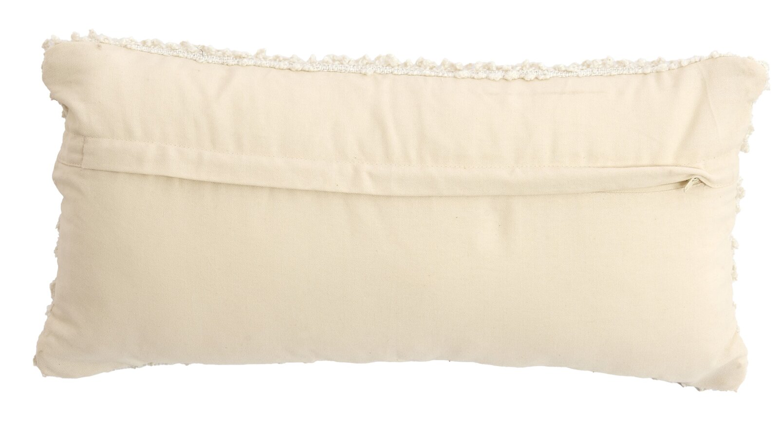 Light&Living Kissen MAGLIE Rückansicht eines rechteckigen, beigen Kissens mit dekorativer Kante.