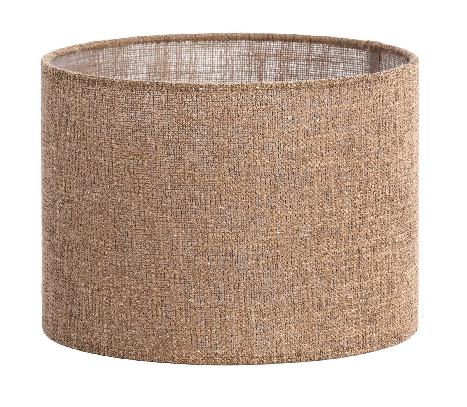 Light&Living Lampenschirm AIKO Zylindrischer Lampenschirm aus braunem Stoff, seitliche Perspektive