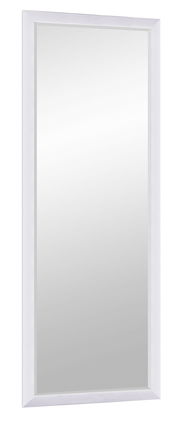 Rechteckiger Wandspiegel mit weißem Rahmen, seitliche Perspektive