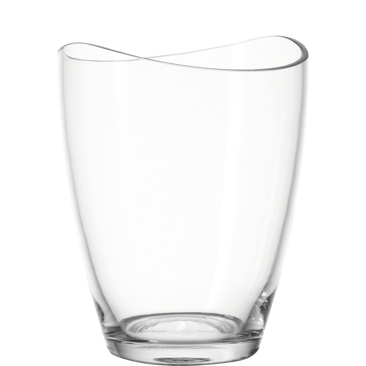 Windlicht LOOP 16,8 cm aus klarem Glas, seitliche Perspektive