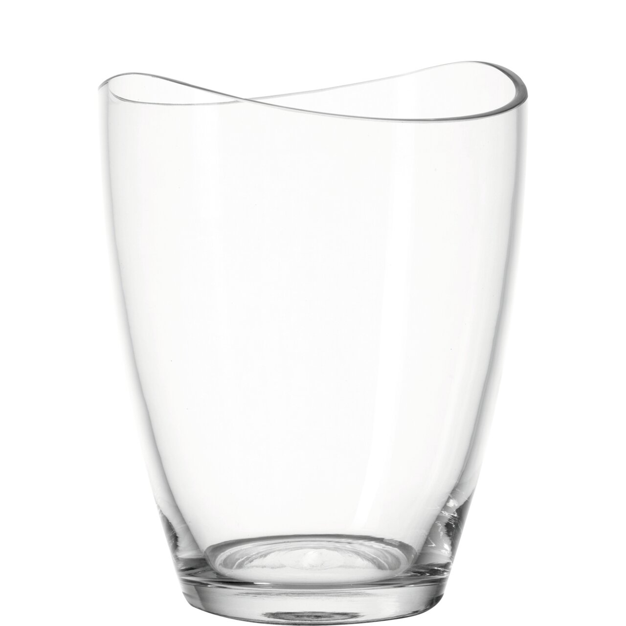 Leonardo Windlicht 16,8cm EXCLUSIV Windlicht LOOP 16,8 cm aus klarem Glas, seitliche Perspektive
