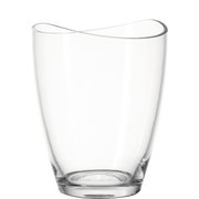 Windlicht LOOP 16,8 cm aus klarem Glas, seitliche Perspektive