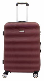 Burgunderfarbener Trolley mit vier Rollen und ausziehbarem Griff, Vorderansicht