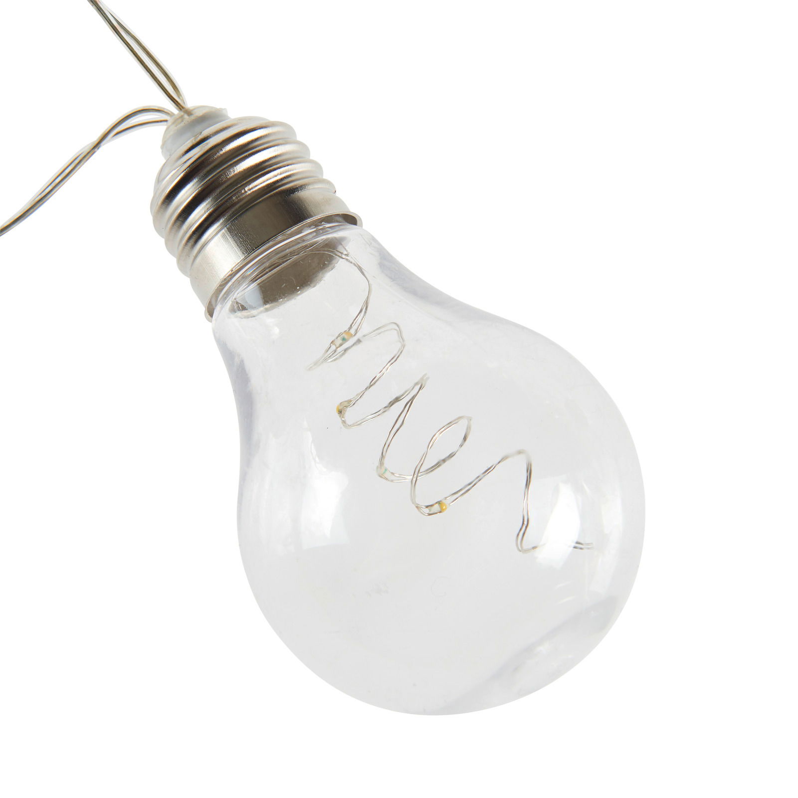 Solarleuchte in Form einer Glühbirne, seitliche Perspektive