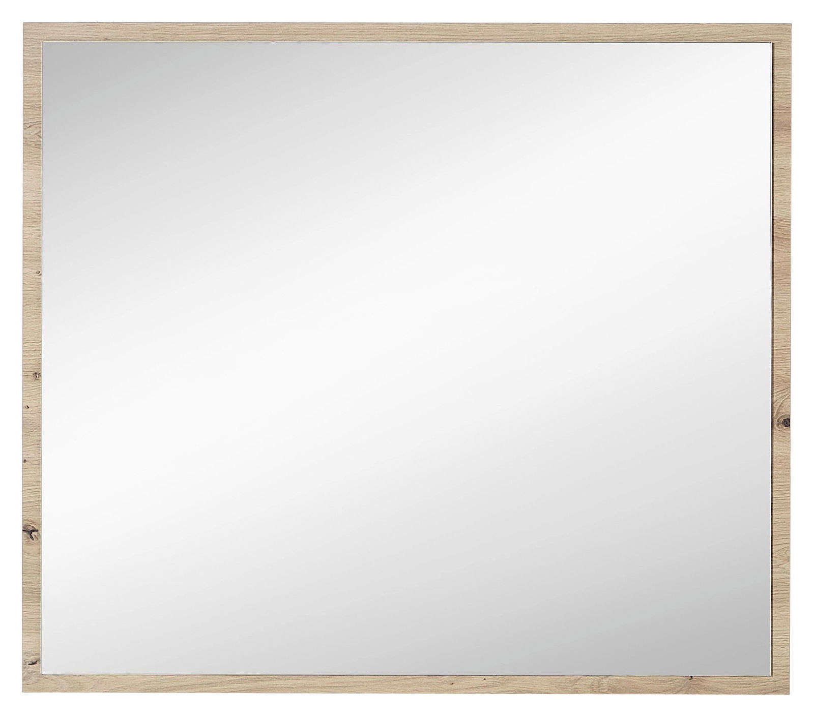 Rechteckiger Spiegel mit Holzrahmen, Frontalansicht