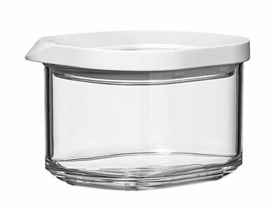 Vorratsdose Modula Mini 175 ml mit weißem Deckel, seitliche Ansicht