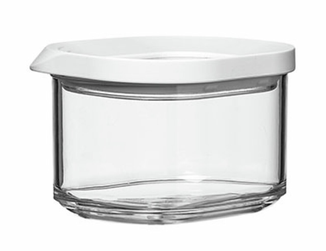 Bewaarpot Modula Mini 175 ml met wit deksel, zijaanzicht