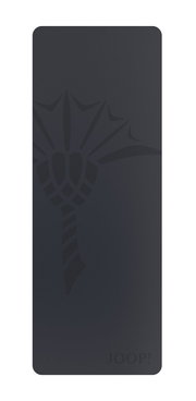 Dunkelgraue Yogamatte mit stilisiertem Muster und JOOP!-Logo, Draufsicht