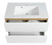 Waschtisch-Set 80 cm mit zwei offenen Schubladen, Ansicht von oben