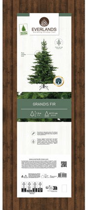 Künstlicher Weihnachtsbaum Grandis Fir, 1,5 m hoch, 111 cm Durchmesser, mit realistischem Nadel-Look und einfachem Aufbau, Vorderansicht.