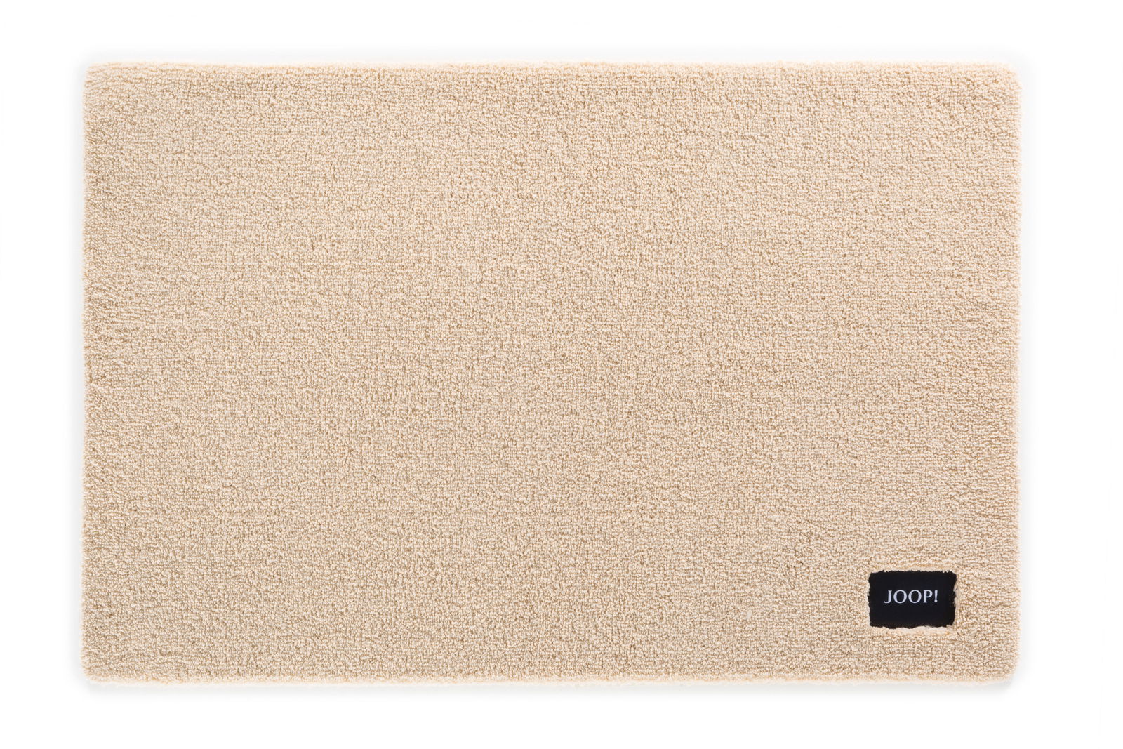 Beiger Badteppich 50 x 70 cm mit JOOP! Logo, Draufsicht