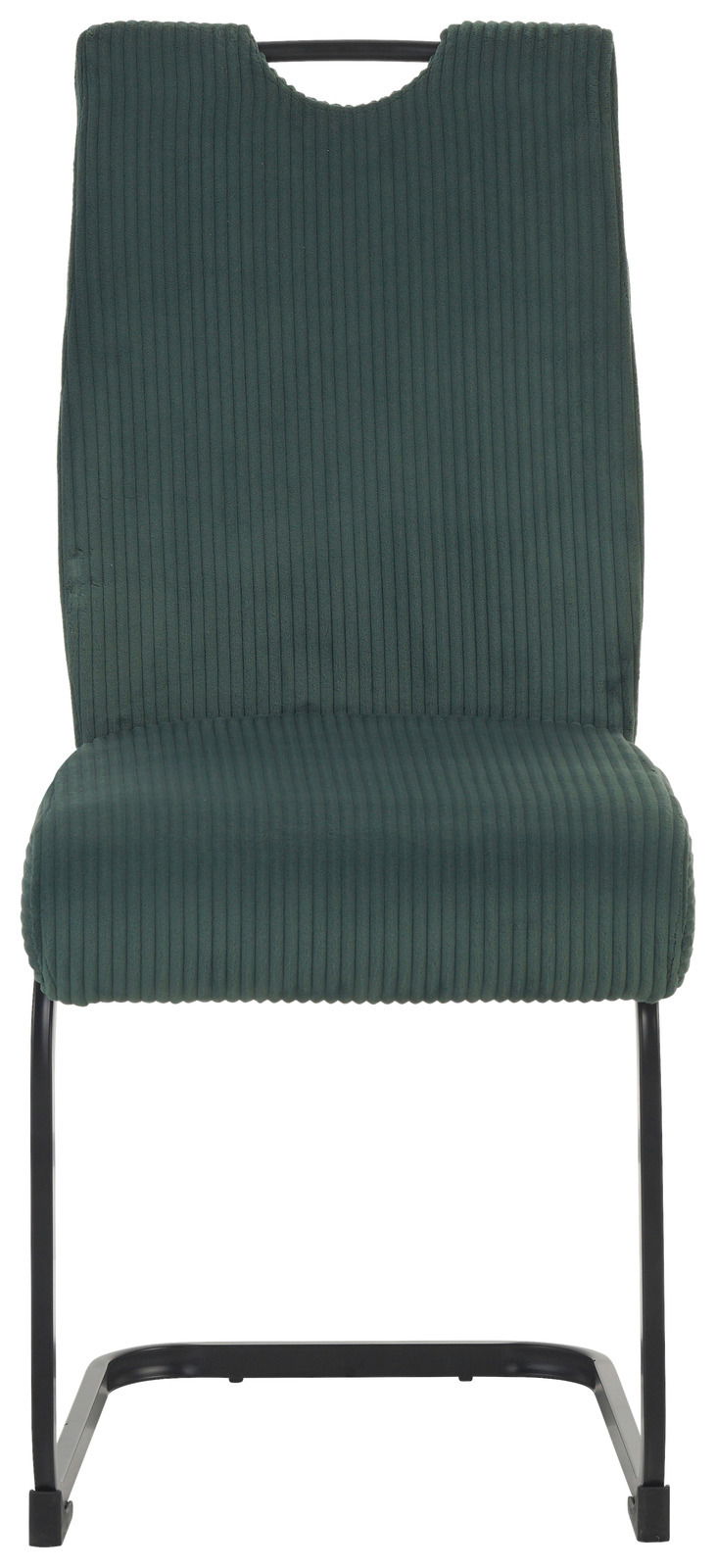 Grüner Schwingstuhl XORA GONZO mit geripptem Stoffbezug, Vorderansicht