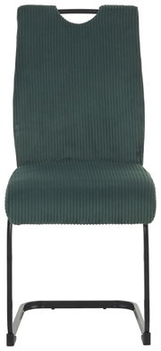 Grüner Schwingstuhl XORA GONZO mit geripptem Stoffbezug, Vorderansicht