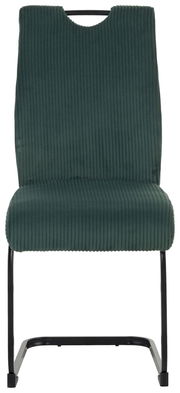 Grüner Schwingstuhl XORA GONZO mit geripptem Stoffbezug, Vorderansicht