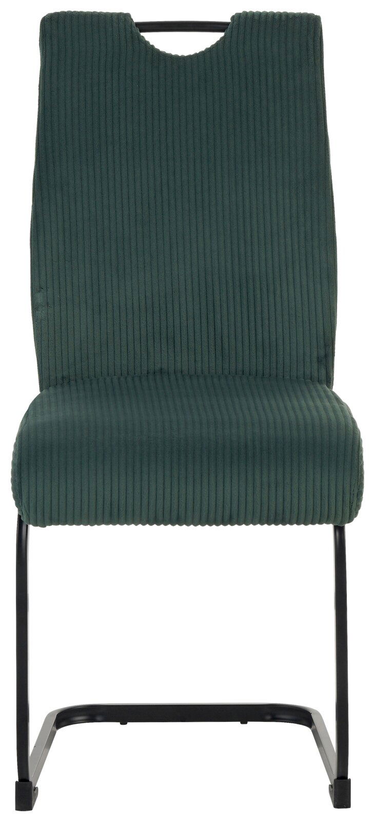 Grüner Schwingstuhl XORA GONZO mit geripptem Stoffbezug, Vorderansicht