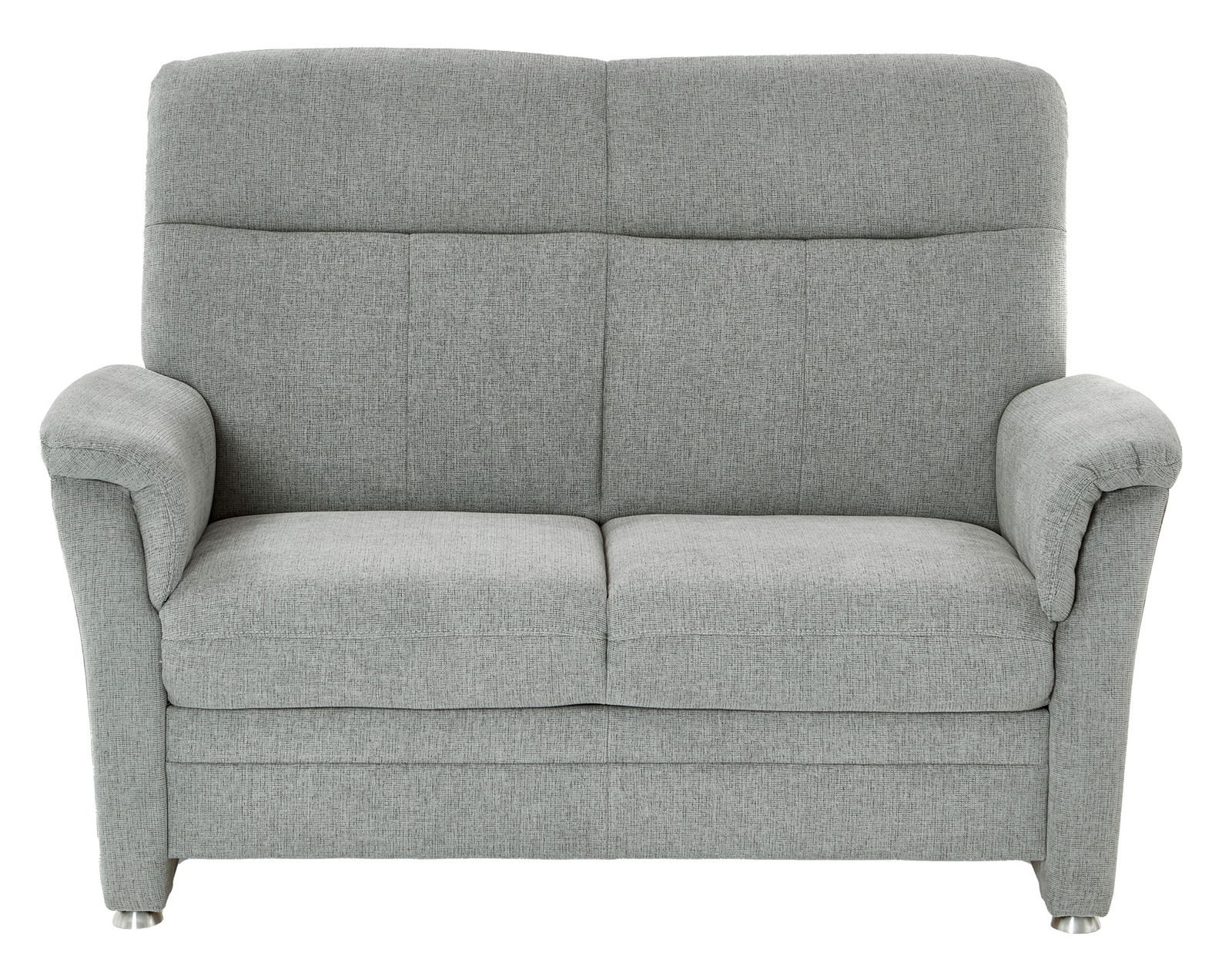 Graues 2-Sitzer-Sofa aus Stoff, Frontalansicht