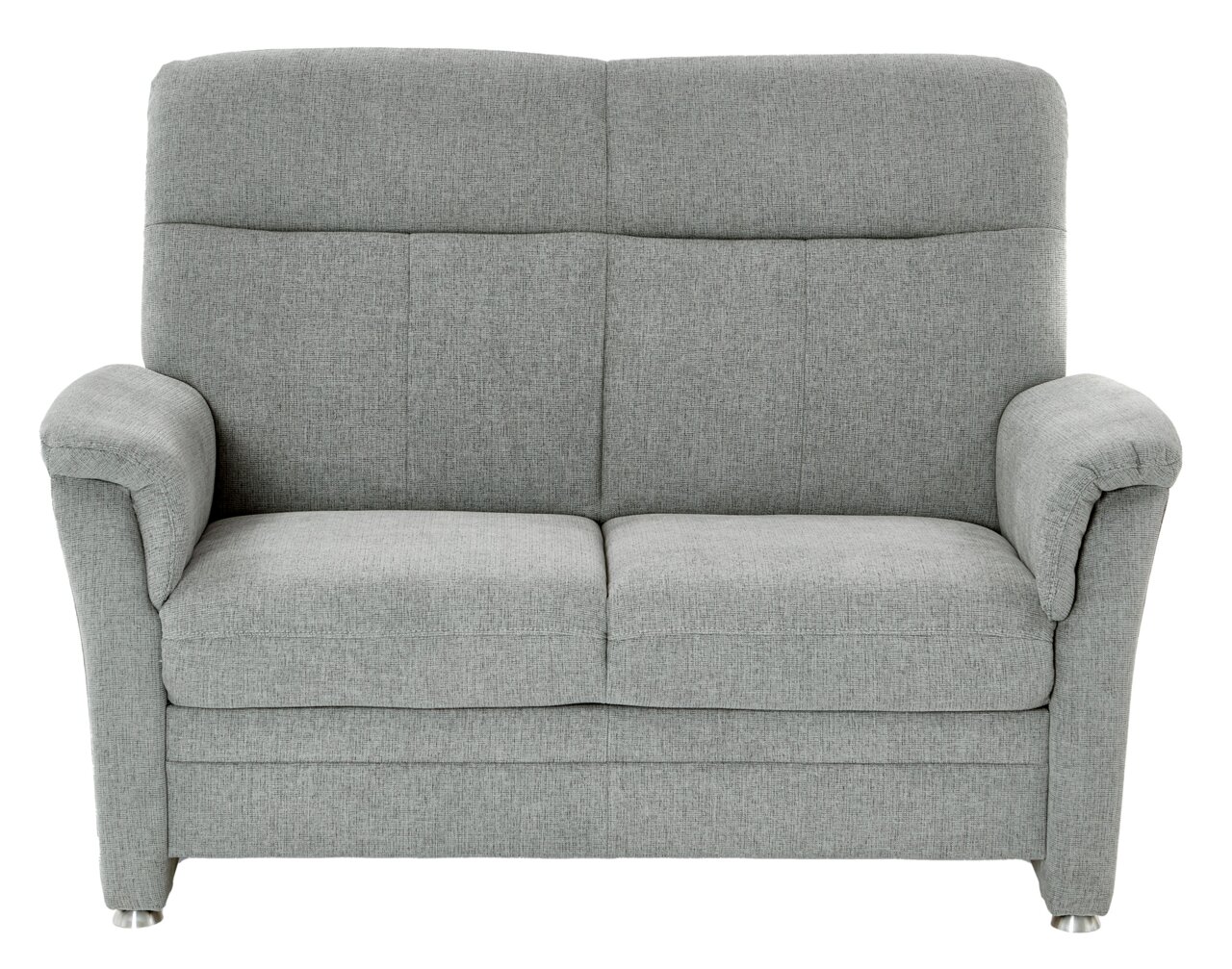Graues 2-Sitzer-Sofa aus Stoff, Frontalansicht