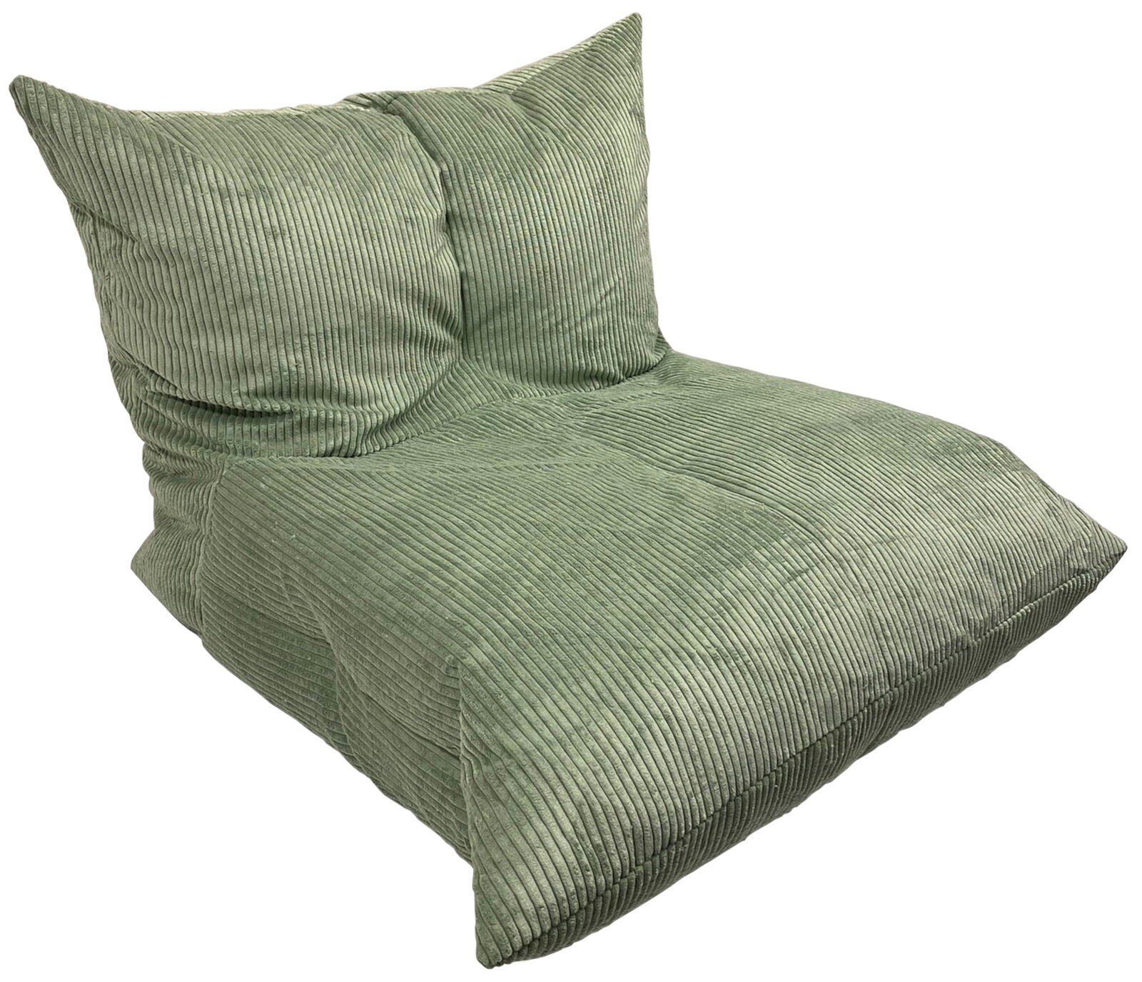 Z2 Sitzsack ESTRELLA Grüner Sitzsack aus Cordstoff, schräg von vorne fotografiert