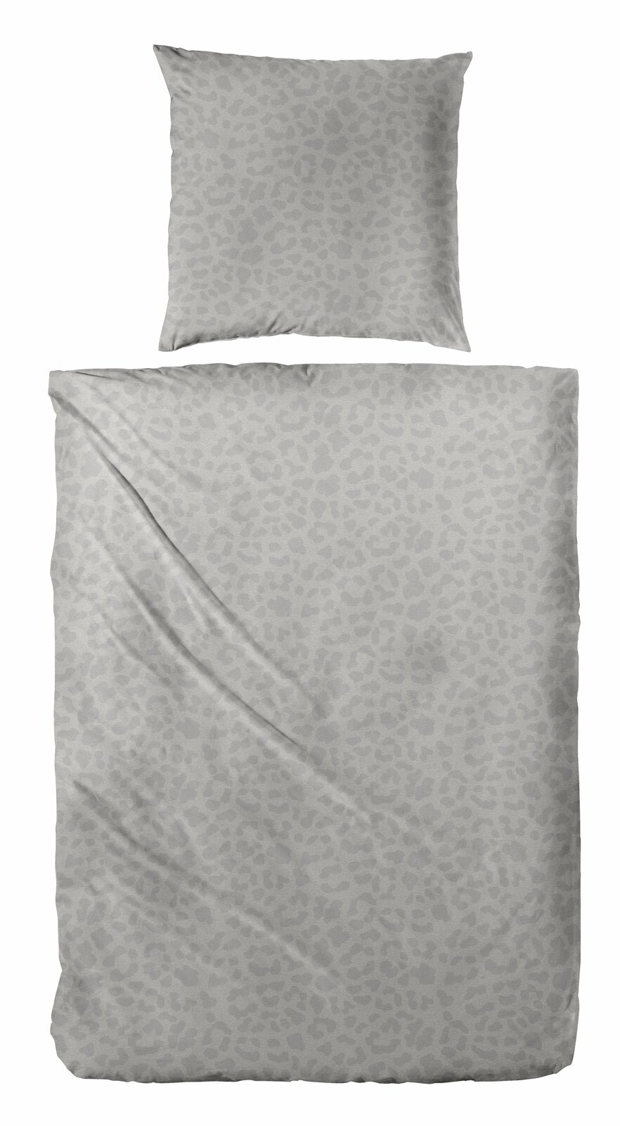 Westminister Bettwäsche Graue Bettwäsche mit dezentem Leopardenmuster, Draufsicht