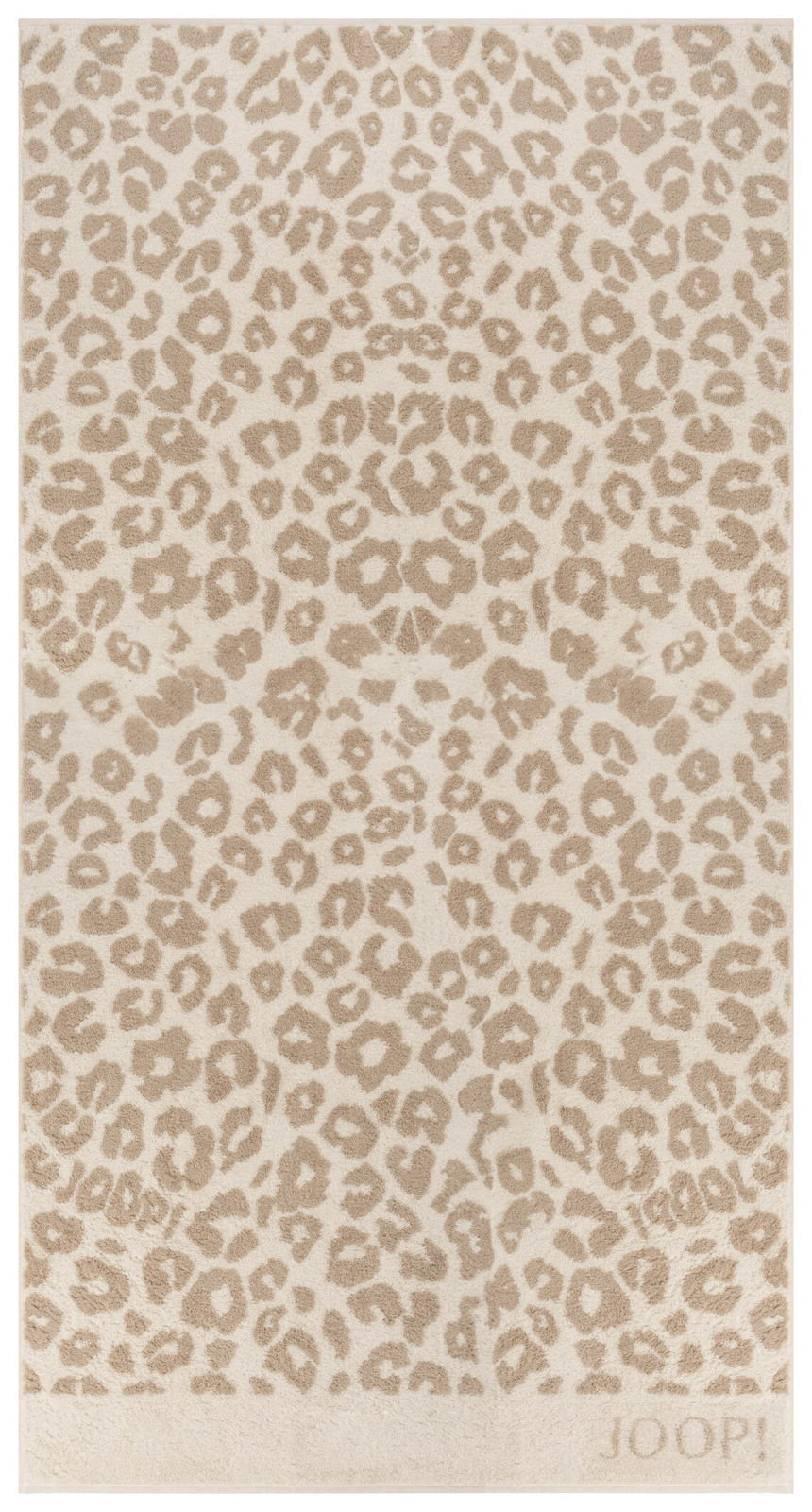 JOOP! Douchehanddoek LEO Duschtuch mit Leopardenmuster in Beige, Draufsicht