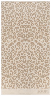 Duschtuch mit Leopardenmuster in Beige, Draufsicht