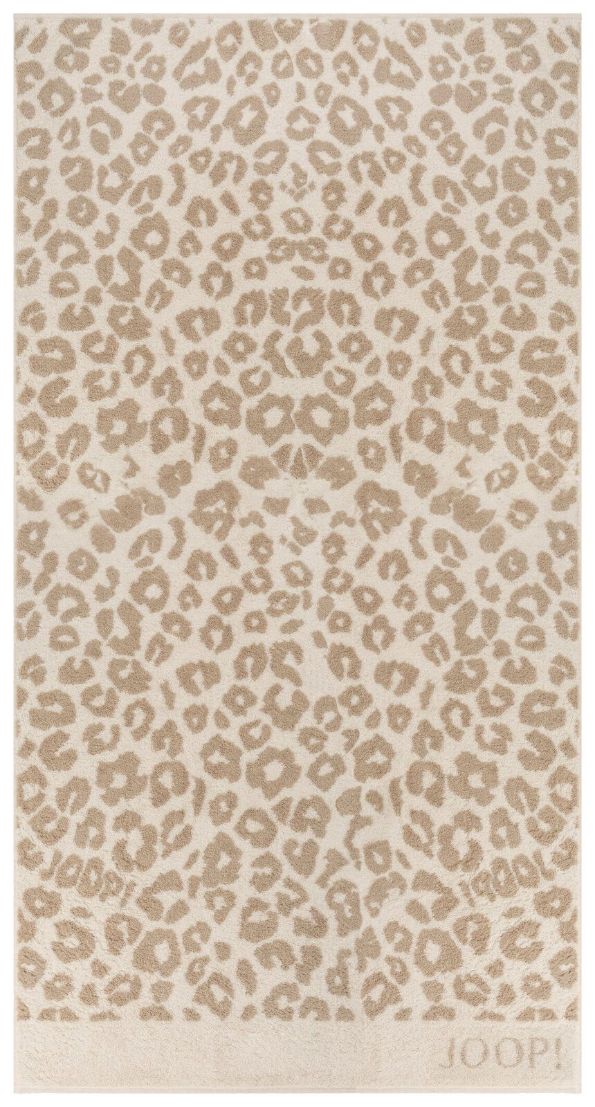 JOOP! Duschtuch LEO Duschtuch mit Leopardenmuster in Beige, Draufsicht