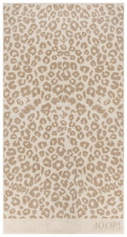 Duschtuch mit Leopardenmuster in Beige, Draufsicht