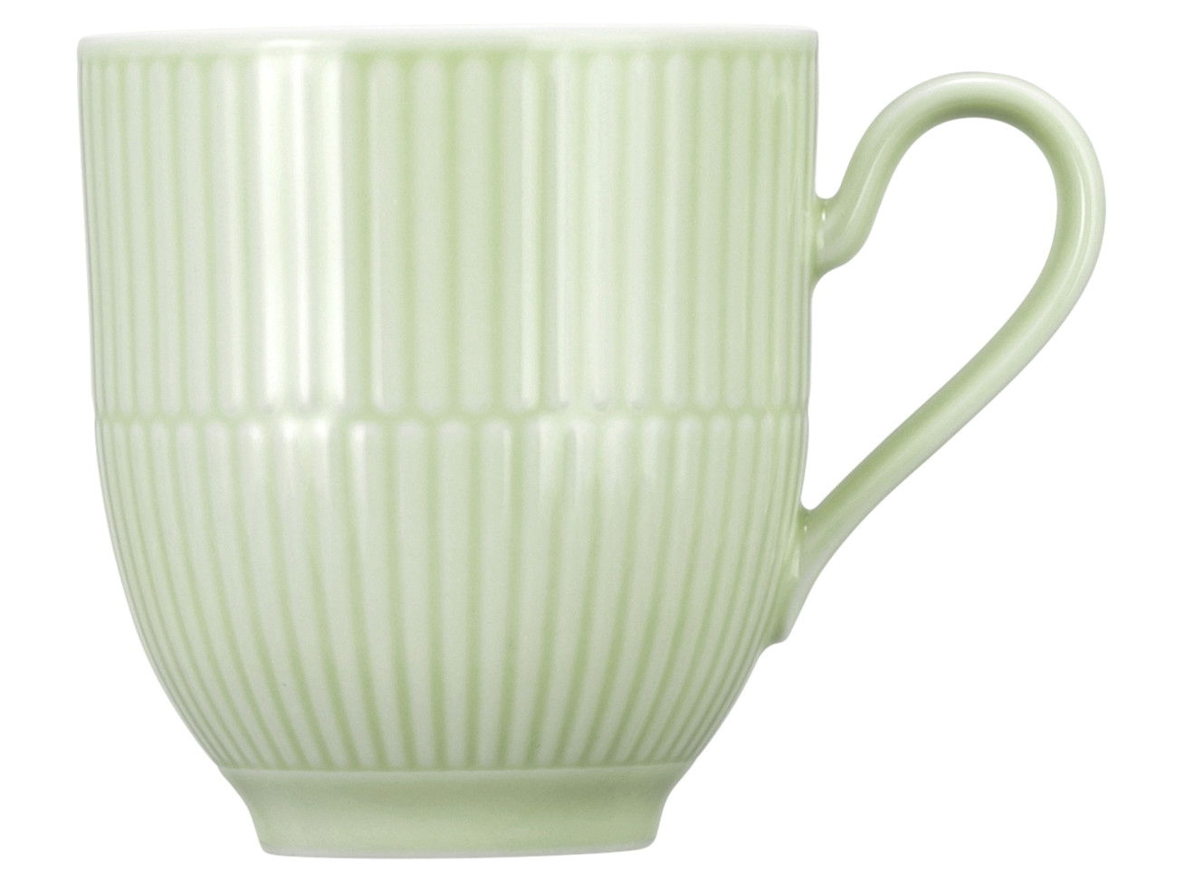 Grüner Becher mit Henkel, 0,35 l, seitliche Ansicht