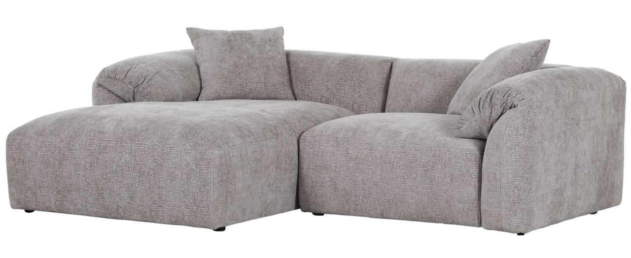 Z2 Ecksofa CLASSY Graues Ecksofa mit Ottomane links, Vorderansicht
